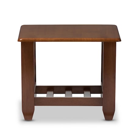 Baxton Studio Larissa Cherry Finished Brown Wood Living Room Occasional End Table 125-6894